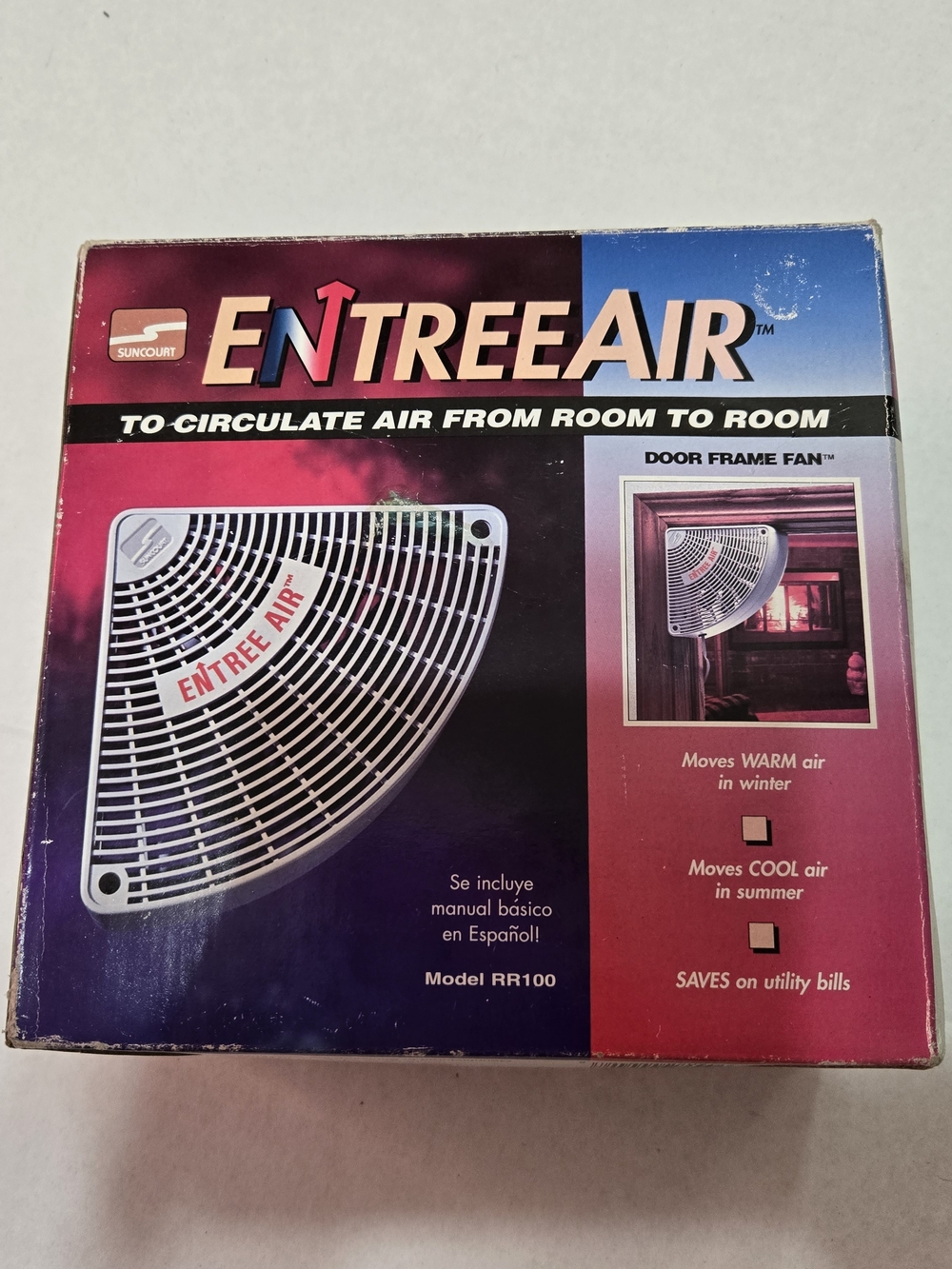 Discontinued Suncourt EntreeAir Door Frame Fan RR100 (Hard to Find)